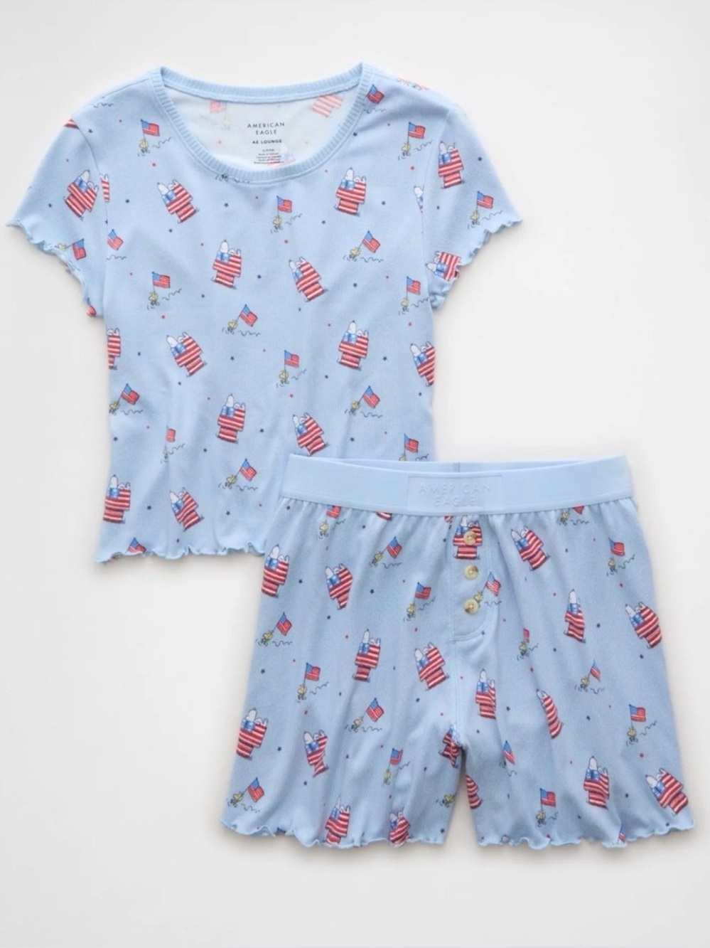 American Eagle Americana Peanuts Plush Lounge Set Size XL